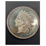 1 oz .999 Fine Silver Round - Native American Chief Head with Headdress