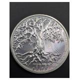 Elizabeth II 2022 1oz Silver Coin With Tree Design