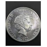 Elizabeth II 2022 1oz Silver Coin With Tree Design