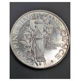 Mercury Dime design-  1 oz .999 silver