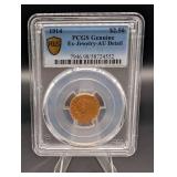 PCGS Genuine 1914 Indian Head $2.50 Gold Coin Ex-Jewelry AU Detail