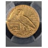 PCGS Genuine 1914 Indian Head $2.50 Gold Coin Ex-Jewelry AU Detail