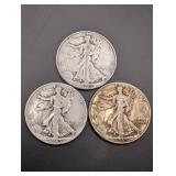 Walking Liberty Half Dollars (Lot of 3)