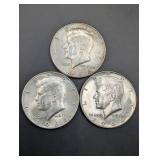 Kennedy Half Dollars - 1964 90% Silver (Lot of 3)