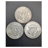 Kennedy Half Dollars - 1964 90% Silver (Lot of 3)