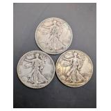 Walking Liberty Half Dollars (Lot of 3)