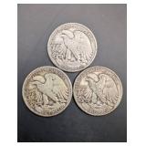 Walking Liberty Half Dollars (Lot of 3)