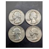 United States Washington Quarter Dollar - 90% Silver (Lot of 4)