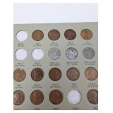 US Lincoln Cent Collection - Wheat Reverse & Steel Cents, 1941-1970s (3-Panel Album)