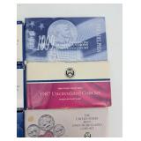 United States Mint Coin Sets Lot - 1983 Proof; 1984/87/90 Uncirculated; 1999 Susan B. Anthony; 2005/2007 State Quarters