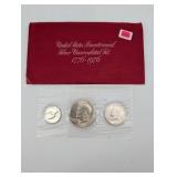 United States Bicentennial Silver Uncirculated Set 1776-1976 - 3 Coins 40% Silver