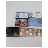 United States Mint Proof Set Collection (2007, 2008, 2010, 2011) & Presidential $1 Coin Set (2007)