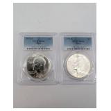 1971-S Eisenhower Silver Dollar MS64 PCGS (Lot of 2)