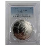 1971-S Eisenhower Silver Dollar MS64 PCGS (Lot of 2)