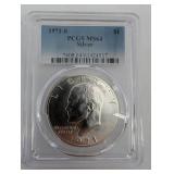 1971-S Eisenhower Silver Dollar MS64 PCGS (Lot of 2)