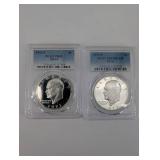 PCGS 1971-S Eisenhower Silver Dollar PR69 DCAM (2 Coins)