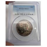 PCGS MS64 1964 Kennedy Half Dollar 50C - 90% Silver, First-Year Issue