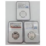 90% Silver NGC Graded 3x US Mint Silver Proof Sets - 2019-S San Antonio, 2017-S Ozark, 2016-S Harpers Ferry