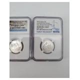 90% Silver Fort Moultrie 2016-S 25C Silver Proof & Lowell 2019-S 25C Silver Proof (2-Coin Set)