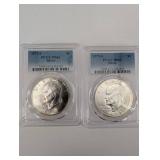 40% Silver Eisenhower Dollars 1971-S MS63 PCGS Silver (Lot of 2)