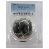 40% Silver Eisenhower Dollars 1971-S MS63 PCGS Silver (Lot of 2)