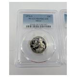 PCGS PR69DCAM 1976-S 25C Silver Quarter Dollar & PCGS PR68DCAM 1993-S 25C Silver Quarter Dollar (Lot of 2)