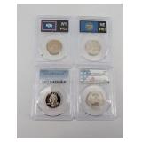 Lot of 4 PCGS Proof Coins - WY 2007 State Quarter, NE 2006 State Quarter, 1997-S Lincoln Cent, 2011-S Chickasaw NP (Lot of 4)