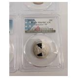 Lot of 4 PCGS Proof Coins - WY 2007 State Quarter, NE 2006 State Quarter, 1997-S Lincoln Cent, 2011-S Chickasaw NP (Lot of 4)