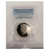 Kennedy Half Dollars PCGS Set - 1985-S PR69DCAM, 1977-S PR69DCAM, 1974-D MS65