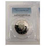 Kennedy Half Dollars PCGS 3-Coin Set - 2000-S PR69DCAM, 2005-S PR69DCAM, 2017-D MS66