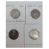 US Quarters (Lot of 10) - 1985-P & 2021-D, Mixed Designs