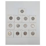 Jefferson Nickels FS58 - Mixed Years (13 coins)