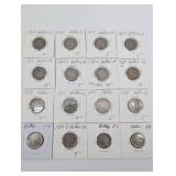 Buffalo Nickels 5¢ (Lot of 16) - US Copper-Nickel 1913-1938