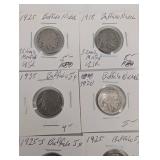 Buffalo Nickel - Mixed Years 1913-1938, 16 Coins in Clear Holders