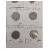 Buffalo Nickel - Mixed Years 1913-1938, 16 Coins in Clear Holders