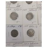Buffalo Nickel 5c 1920s (Lot of 25)