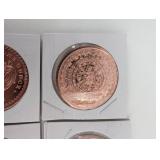 Aztec Calendar Copper Round 1 oz (Lot of 4)