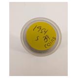 1954 Jefferson Nickel 5-Cent Coins in Plastic Capsule