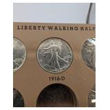 Beautiful 50 Piece Walking Liberty Half Starter Set!