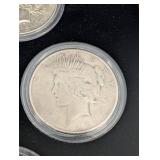 Peace Dollar Collection - 12 Coins (1921-1935) in Wood Display Box Includes Key 1921!