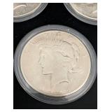 Peace Dollar Collection - 12 Coins (1921-1935) in Wood Display Box Includes Key 1921!