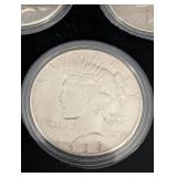 Peace Dollar Collection - 12 Coins (1921-1935) in Wood Display Box Includes Key 1921!