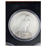 Peace Dollar Collection - 12 Coins (1921-1935) in Wood Display Box Includes Key 1921!