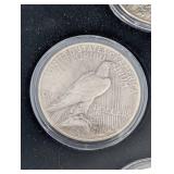 Peace Dollar Collection - 12 Coins (1921-1935) in Wood Display Box Includes Key 1921!