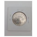 1951 Franklin Half Dollar - 50c Silver Coin, Benjamin Franklin, Liberty Bell