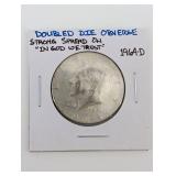 1964-D Kennedy Half Dollar - Double Die Obverse, Strong Spread on 