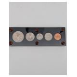 U.S. Proof Set - 6-Coin Display Panel (Copper Cent) - Vintage 1970s