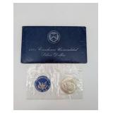 40% Silver 1971 Eisenhower Dollar - Uncirculated Silver Dollar in Blue Card Packaging