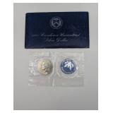 40% Silver 1971 Eisenhower Dollar Uncirculated - Includes Blue Circular Medallion