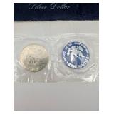 40% Silver 1971 Eisenhower Dollar Uncirculated - Includes Blue Circular Medallion